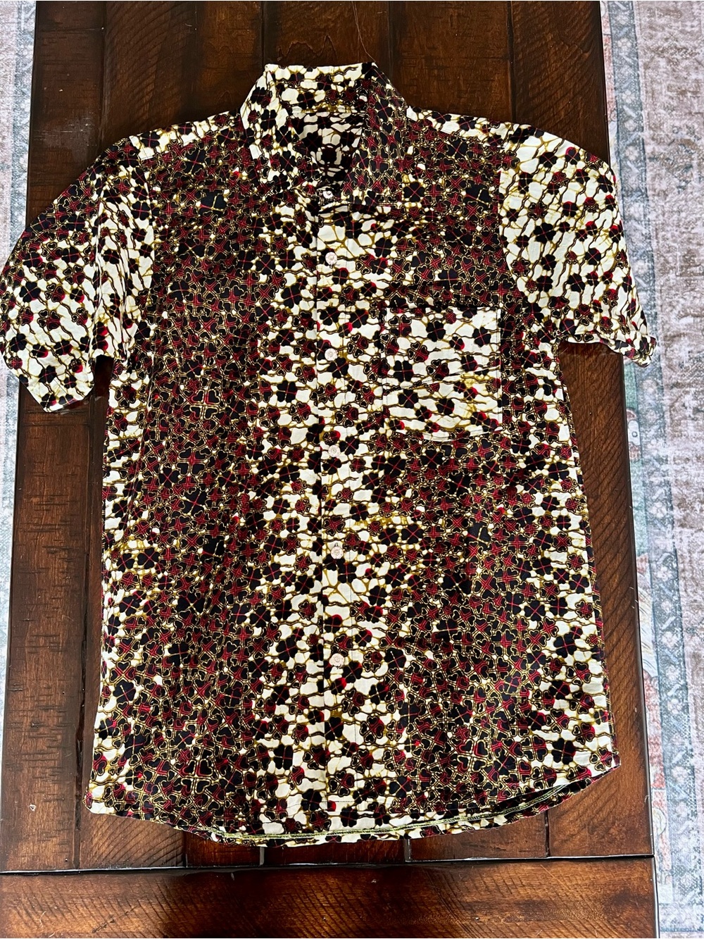Custom Tailored DRC African Print Shirt Boys XL Mens Small Handmade Wax Print
